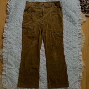 Vintage Wind River Y2K Tan Brown Corduroy Flare Cargo Pants Size 31